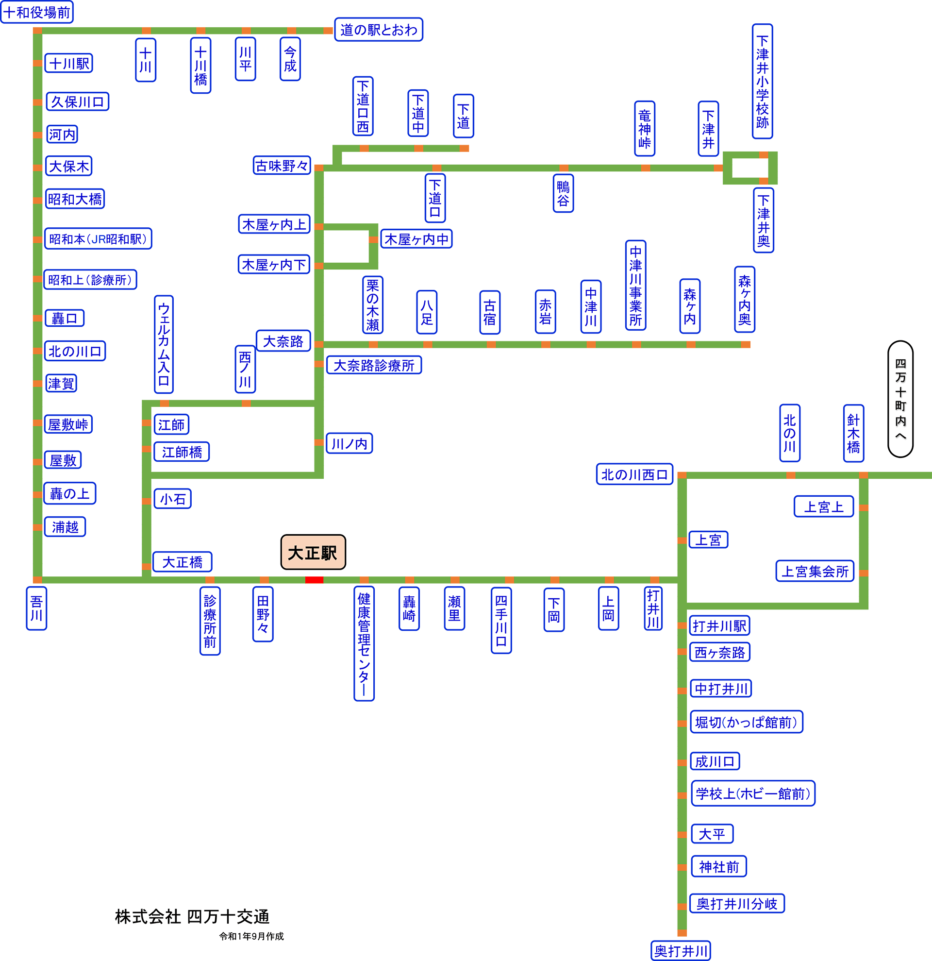 バス路線図（大正エリア）
